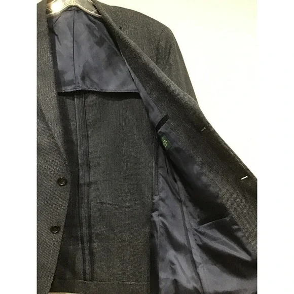 Lauren Ralph Lauren Men's Navy Textured Wool Silk Linen Blazer 38S Sport Coat - Picture 7 of 8
